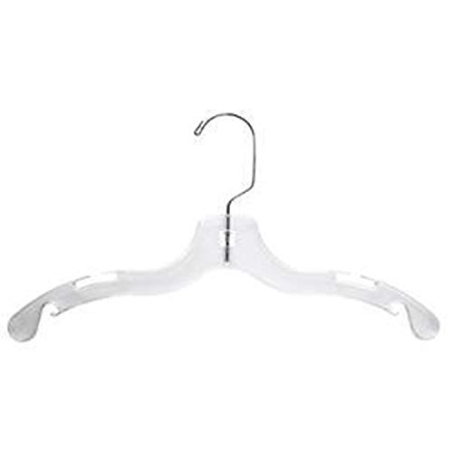 Retail Resource 5065CL 14" Clear Economy Junior Top Hangers, case of 100, (Pack of 100)