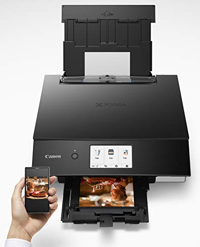 Canon TS8220 Wireless All in One Photo Printer with Scannier and Copier, Mobile Printing, Black, Works with Alexa