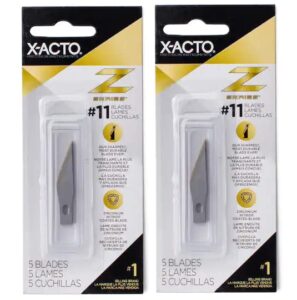 2-pack - x-acto z series light-weight replacement blade, no 11, 4-7/8 in l, stainless steel blade, gold hue, 5 blades per pack