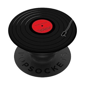 retro vinyl album record player lp art red design popsockets swappable popgrip