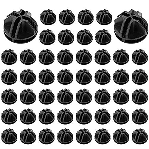 Wire Cube Plastic Connectors 3.6cm/1.417" for Wire Grid Cube Storage Shelving & Mesh Snap Organizer 50pcs - Black