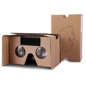 Google Cardboard,VR Headsets 3D Box Virtual Reality Glasses with Big Clear 3D Optical Lens and Comfortable Head Strap for All 3-6 Inch Smartphones (Yellow, 1 Pack)