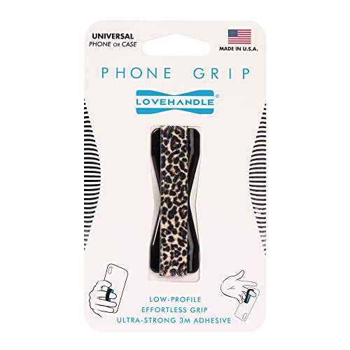 LOVEHANDLE Universal Grip for Smartphone and Mini Tablet, Leopard Design Elastic Strap with Black Base