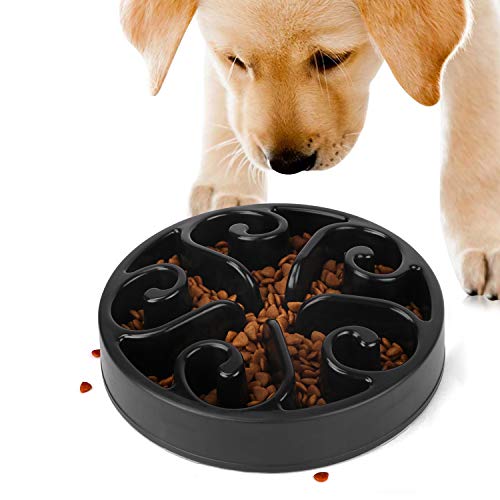 JASGOOD Slow Feeder Dog Bowl Slow Eat Feeder for Fun Slow Feeding Interactive Bloat Stop Dog Bowl,A-Black