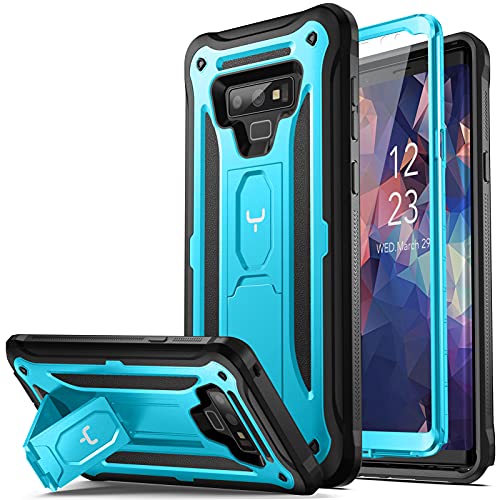 YOUMAKER Kickstand Case for Galaxy Note 9, Full Body with Built-in Screen Protector Heavy Duty Protection Shockproof Rugged Cover for Samsung Galaxy Note 9 6.4 Inch - Blue