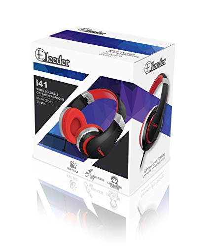 ELECDER i41 Kids Headphones, Headphones for Kids Children Girls Boys Teens Foldable Adjustable On Ear Headphones with 3.5mm Jack for Cellphones Computer MP3/4 Kindle School(Red/Black)