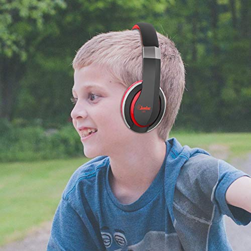 ELECDER i41 Kids Headphones, Headphones for Kids Children Girls Boys Teens Foldable Adjustable On Ear Headphones with 3.5mm Jack for Cellphones Computer MP3/4 Kindle School(Red/Black)