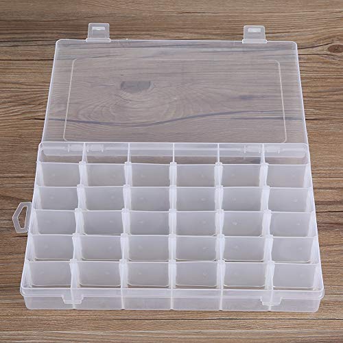 Asixx Storage Boxs, 36 Slots Plastic Organizer Container Storage Box or Adjustable Storage Box/ Case Container Home Organizer for Earrings,Ornaments and Small Items
