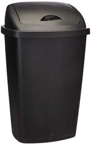 sterilite 10889004 13.2 gallon plastic home/office kitchen bathroom basement garage swingtop waste basket trash can or recycling bin, black