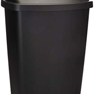 Sterilite 10889004 13.2 Gallon Plastic Home/Office Kitchen Bathroom Basement Garage SwingTop Waste Basket Trash Can or Recycling Bin, Black