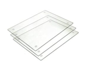 tempered glass cutting board – long lasting clear glass – scratch resistant, heat resistant, shatter resistant, dishwasher safe. (3 rectangle 10x7")