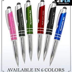 Personalized Pen, 3-in-1 Ballpoint Pen, Touch Screen Pen Stylus, & Flashlight- Customized for Men, Women, Adult Party Favors - Customizable with Personalized Text, Names, or Logo, Pink