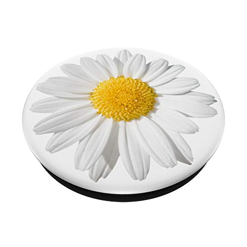 Cute White Daisy Flower Yellow So Pretty On White Background PopSockets PopGrip: Swappable Grip for Phones & Tablets