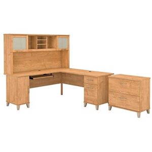 bush furniture somerset l shaped desk with hutch and lateral file cabinet