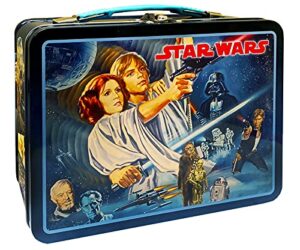 the tin box company 344707-ds star wars vintage classic tin lunchbox, black
