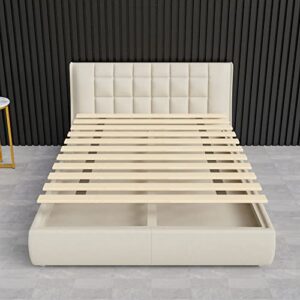 Greaton, 0.68-Inch Heavy Duty Wooden Bunkie Board/Bed, Enhance Mattress Support, Queen, Beige, Horizontal Slat