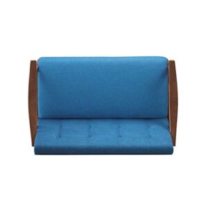 Christopher Knight Home Buda Mid-Century Modern Settee, Navy Blue, Brown