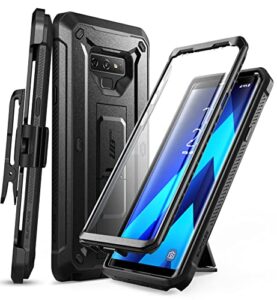 supcase unicorn beetle pro series phone case for samsung galaxy note 9, full-body rugged holster case with built-in screen protector for samsung galaxy note 9 2018 (black)