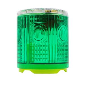 aolyty solar strobe warning light strong magnetic base flashing super bright 360 degree automatically turn on waterproof for construction traffic factory (green)