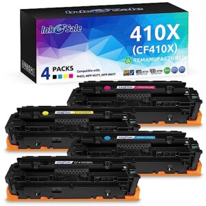 INK E-SALE Remanufactured CF410X Toner Replacement for HP 410X CF410X CF411X CF412X CF413X High Yield 4-Pack Color Set for HP Pro M452dn M452dw M452nw MFP M477fdw M477fnw M477fdn M377dw Printer