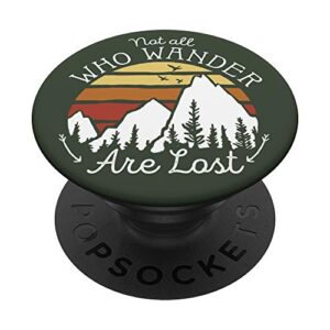 not all who wander are lost gradient mountain gold popsockets popgrip: swappable grip for phones & tablets