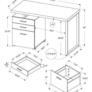 Monarch Specialties Computer Desk with File Cabinet - Left or Right Set- Up - 48"L (Brown Reclaimed Wood Look)