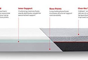 Amazon Brand – Rivet Mattress - Supportive Pressure Relief Memory Foam with Celliant Cover for Restorative Sleep, 10-Inch Height, Queen