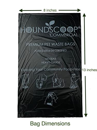 HOUNDSCOOP® Case of 2000 Pet Waste Bags on Roll (10 Rolls of 200 bags per roll) Dog Waste Station Bags for HOA, Residential, commercial roll bag for Poop Station Dispensers