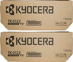 kyocera 1t02l10us0 model tk-3122 black toner kit for use with kyocera ecosys fs-4200dn, m3040idn, m3540idn and m3550idn laser printers; up to 21000 pages yield at 5% coverage, pack of 2