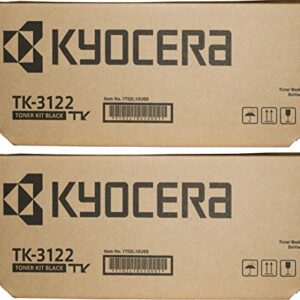 Kyocera 1T02L10US0 Model TK-3122 Black Toner Kit For use with Kyocera ECOSYS FS-4200DN, M3040idn, M3540idn and M3550idn Laser Printers; Up to 21000 Pages Yield at 5% Coverage, Pack of 2