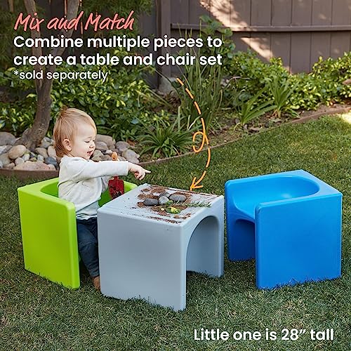 ECR4Kids Tri-Me 3-In-1 Cube Chair, Kids Furniture, Blue