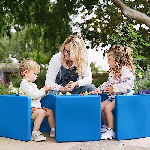 ECR4Kids Tri-Me 3-In-1 Cube Chair, Kids Furniture, Blue