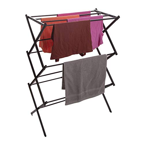 BINO 3-Tier Collapsible Drying Racks | Black | Laundry Foldable Rack | Air Drying & Hanging | Foldable Portable Indoor & Outdoor | Space Saving Clothes Dryer Stand