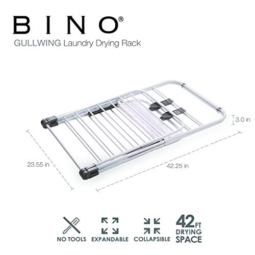 BINO Gullwing Collapsing Foldable Laundry Drying Rack, White