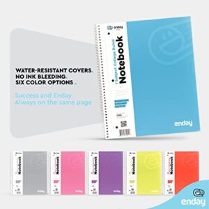 Emraw Notebook 70 Sheets 3 Hole College Ruled Meeting Notebook Durable Laminated Cover Reversible Assorted Color Double Sided Paper Small Notebook (6-Pack)