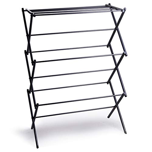 BINO 3-Tier Collapsing Foldable Laundry Drying Rack, Black