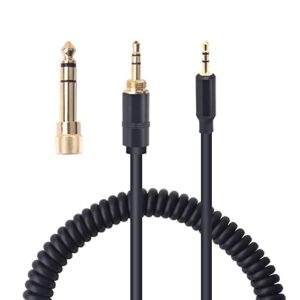 saipomor qc45 coiled audio cable 2.5mm to 3.5mm&6.35mm cord compatible with bose nc700 quietcomfort 25 qc35 qc35ii qc45 on-ear2 oe2 oe2i soundlink soundlinkii soundtrue headphones(6~10ft)