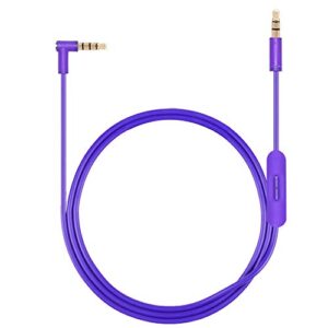 saipomor solo replacement audio cable with in-line microphone and control compatible with beats by dr.dre headphones solo studio pro detox wireless mixr executive pill (purple)