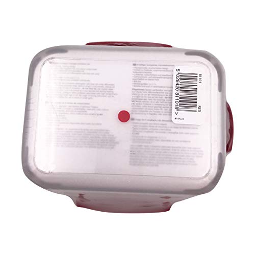 Joseph Joseph Nest Lock Plastic BPA Free Food Storage Container Set with Lockable Airtight Leakproof Lids, 6-Piece Set/37oz, Red