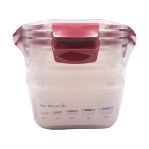 Joseph Joseph Nest Lock Plastic BPA Free Food Storage Container Set with Lockable Airtight Leakproof Lids, 6-Piece Set/37oz, Red