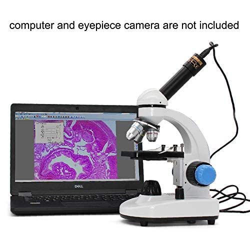 National Optical 40X-1000X Compound Microscope Set with Slides for Students and Kids Biology Cordless Beginner Microscope All Metal