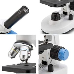 National Optical 40X-1000X Compound Microscope Set with Slides for Students and Kids Biology Cordless Beginner Microscope All Metal