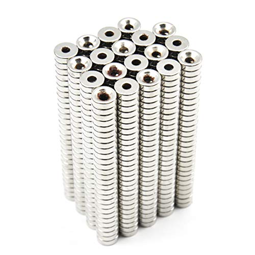 Round Multi-Use Magnets for Refrigerator Craft Project - Approximate 12x3mm with 4mm Countersunk Hole - 30 Pieces