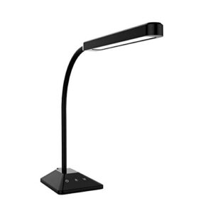 byyoulike led desk lamp flexible gooseneck table lamp with touch control 5 brightness levels adjustable night light eye-caring dimmable table light(black)