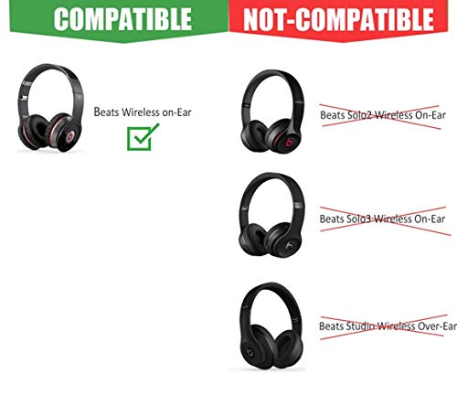 Learsoon Replacement Ear Repair Parts Solo Ear Pads Compatible with Beats Solo Wireless On-Ear Headphones (Black)