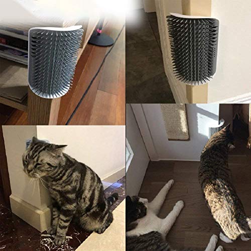 Kingtree Cat Self Groomer 2 Pack Wall Corner Brushes, Soft Cat Corner Scratcher Self Grooming Massage Combs for Long Short Fur Cats Kitten, Pet Corner Groomers Massager Brush for Indoor Cats Puppy