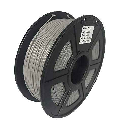 Superfila PLA 3D Printer Filament for Ender 3 V2/Ender 3 Pro/Ender 3 Max/CR-10 V3/Ender 5 Pro, Dimensional Accuracy +/- 0.03 mm, 1 kg Spool, 1.75 mm, Grey