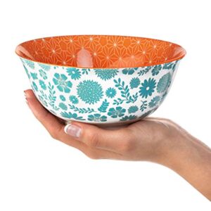 Annovero Cereal Bowls - Set of 6 Dinnerware for Ice Cream, Fruit, Ramen, Cereal, Soup, Colorful Stoneware Dishes for Kitchen, Microwave and Oven Safe, 6.25 Inch Diameter