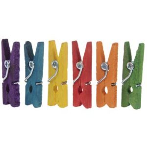 wooden clips, mini colorful wooden clothespins, 100 pack – for craft projects, hanging, home decor, holiday gifts and more