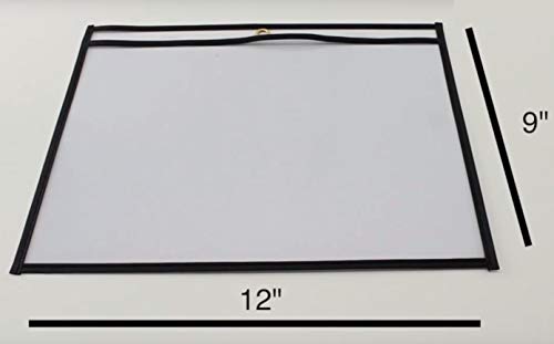 1IntheOffice Reusable Dry Erase Pockets, 9 x 12, Black (2 Pack)